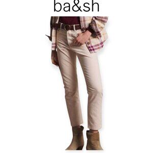 Designer ba&sh Ruth Slim Fit Cropped Trousers Ecru Cotton Size 29 EUC